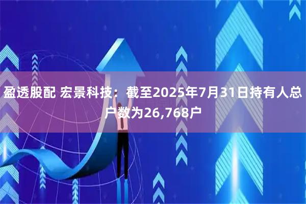 盈透股配 宏景科技：截至2025年7月31日持有人总户数为26,768户